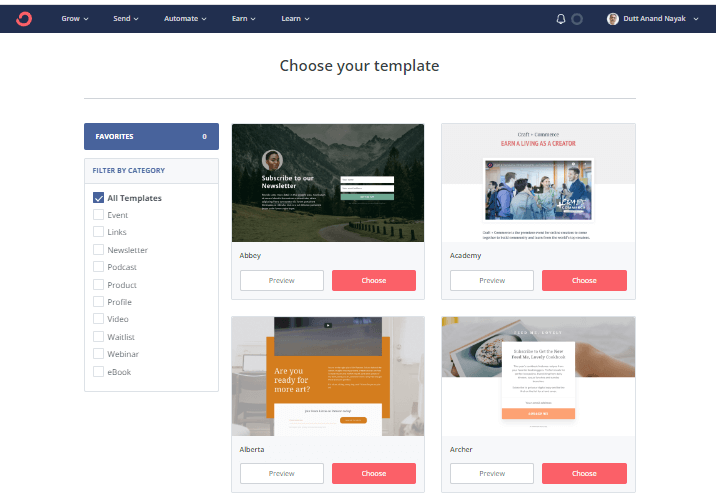 Convertkit-Landing-page